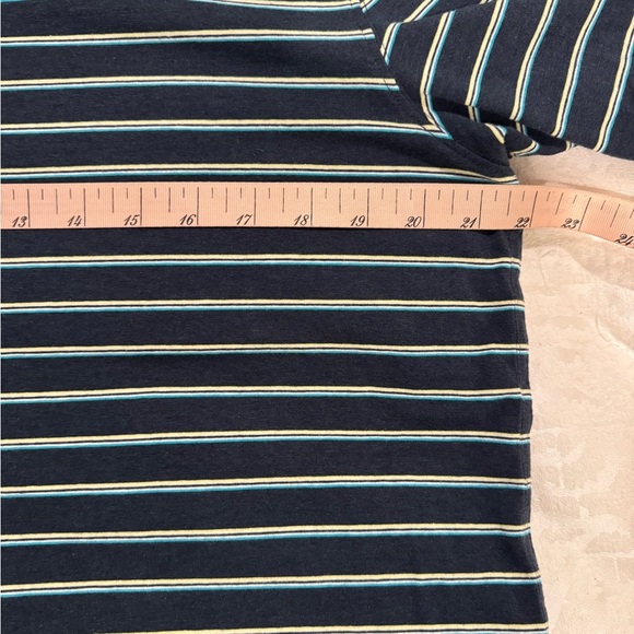 Tasc everywear short sleeve polo blue yellow stripe cotton bamboo blend - Picture 5 of 7
